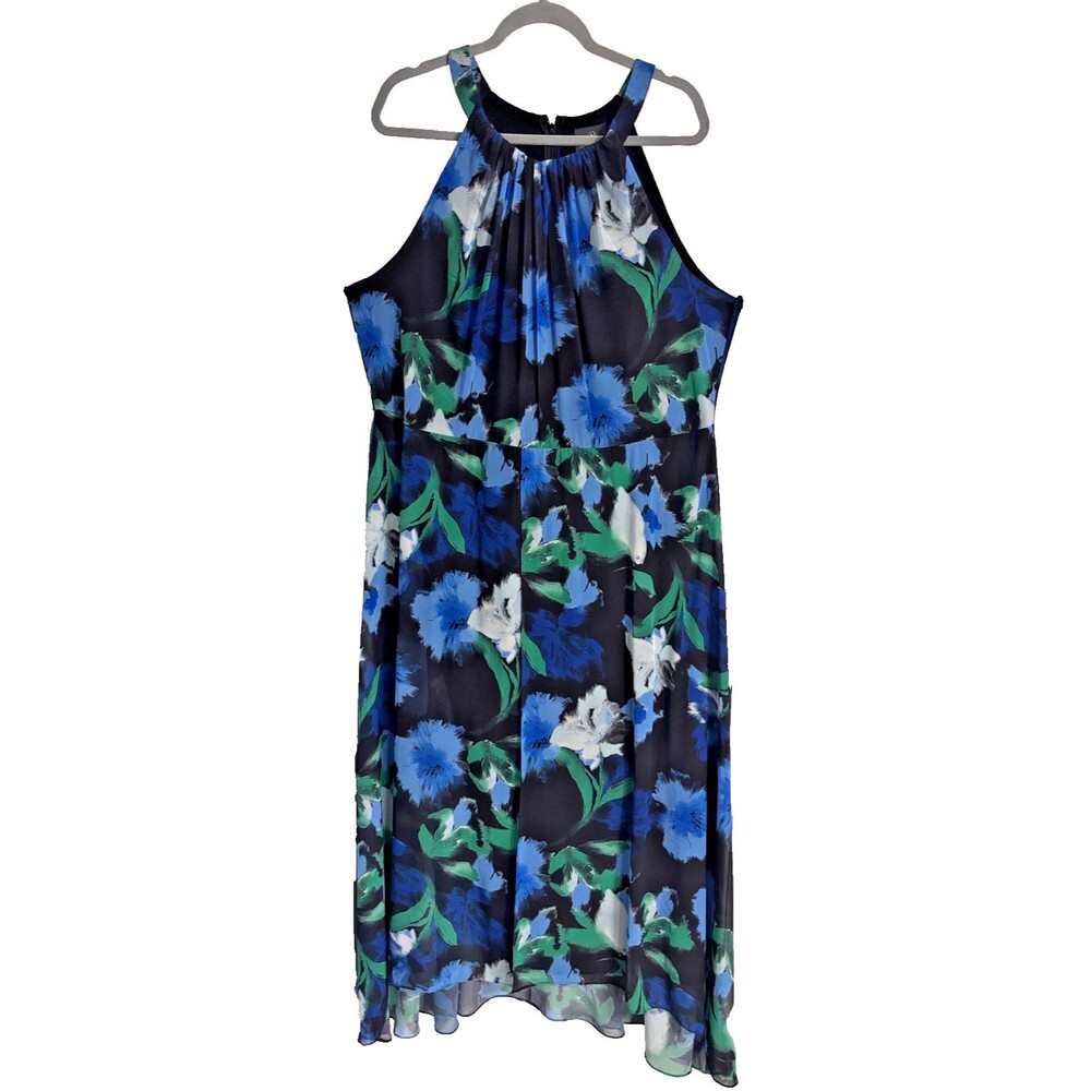 Adrianna Papell Women's Floral Maxi Jumpsuit Halter Neck Size 20W Travel Cruises